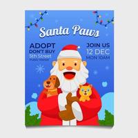 las mascotas adoptan la promoción el día de navidad vector