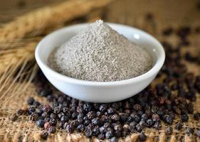 black pepper powder on table photo