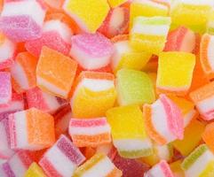 Assortment of colorful fruit jelly candy background