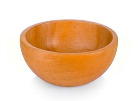 wood bowl on white background photo