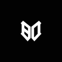 bd logo monogram con plantilla de diseño de forma de escudo vector