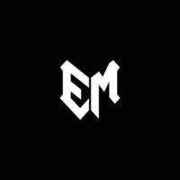 em logo monogram with shield shape design template vector