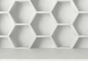 Abstract futuristic floor with hexagons background, 3D rendering photo