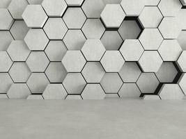 Abstract futuristic floor with hexagons background, 3D rendering photo