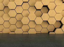 Abstract futuristic floor with hexagons background, 3D rendering photo