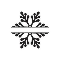 Hand drawn Vector split Christmas vintage scandinavian snowflake. Xmas decorative design element in retro style, isolated winter illustration