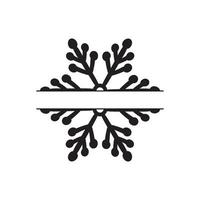 Hand drawn Vector split Christmas vintage scandinavian snowflake. Xmas decorative design element in retro style, isolated winter illustration