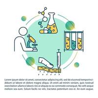 Oncology research concept icon with text. Cancer diagnostic. Laboratory examinations. PPT page vector template. Scientific tests. Brochure, magazine, booklet design element with linear illustrations