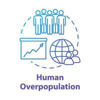 Human overpopulation concept icon. Birth rate increase. International population. Ecological footprint. Society idea thin line illustration. Vector isolated outline RGB color drawing