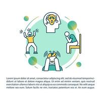 Mental disorders concept icon with text. Psychological diseases. Panic attack. Psychiatric problems. PPT page vector template. Brochure, magazine, booklet design element with linear illustrations
