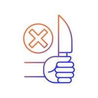 No sharp objects gradient linear vector manual label icon. Avoid injuries. Thin line color symbol. Modern style pictogram. Vector isolated outline drawing for product use instructions