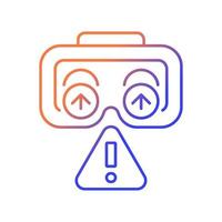 Use lenses protection gradient linear vector manual label icon. Avoid scratches. Thin line color symbol. Modern style pictogram. Vector isolated outline drawing for product use instructions