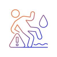 Do not use on wet surface gradient linear vector manual label icon. VR headset. Thin line color symbol. Modern style pictogram. Vector isolated outline drawing for product use instructions