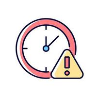 Do not use for a long time RGB color manual label icon. Long term use can lead to dizziness and headache. Isolated vector illustration. Simple filled line drawing for product use instructions