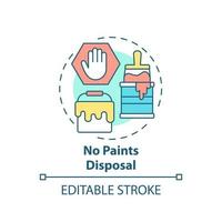 No paints disposal concept icon. Waste management abstract idea thin line illustration. Hazardous trash material. Disposal and recycling. Vector isolated outline color drawing. Editable stroke