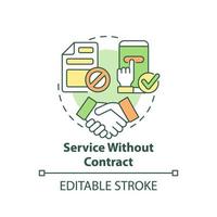 Service without contract concept icon. Waste collection service abstract idea thin line illustration. Online agreement. Sign up and subscribe. Vector isolated outline color drawing. Editable stroke