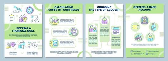 Retirement saving accounts brochure template. Account type choosing. Flyer, booklet, leaflet print, cover design with linear icons. Vector layouts for presentation, annual reports, advertisement pages