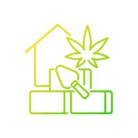 Hempcrete gradient linear vector icon. Sustainable building material. Construction industry. Natural insulation. Thin line color symbol. Modern style pictogram. Vector isolated outline drawing