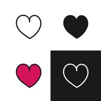 ilustraciones de corazón, conjunto de iconos de símbolo de amor.