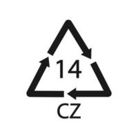 Battery recycling symbol 14 CZ . Vector illustration