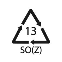 Battery recycling symbol 13 SO Z. Vector illustration