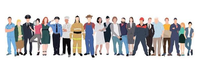 Seth 21 pcs group of people of different professions on a white background - Vector