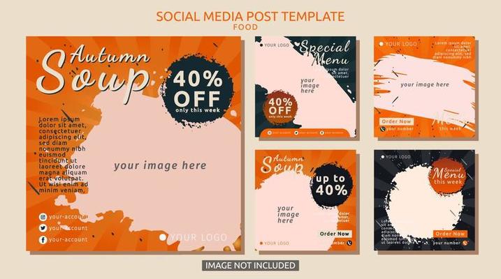 Social media post template for food or fast food