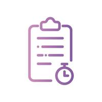 clipboard time gradient icon vector