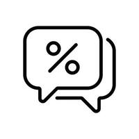 discount chat line icon vector