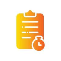 clipboard time gradient icon vector