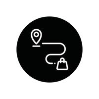 route shopping glyph icon vector