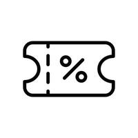 coupon discount line icon vector