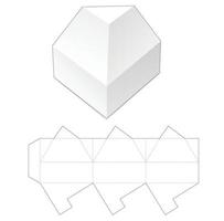 Triangle shaped short box die cut template vector