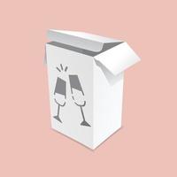 Box with celebration window mock up vector