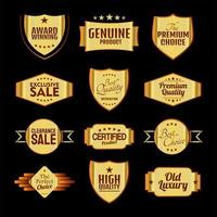 colección de insignias de productos de oro vector