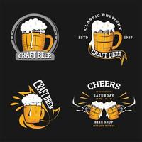colección de cerveza artesanal con logo vintage vector