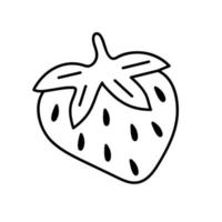 icono de doodle de contorno dibujado a mano de fresa. vector