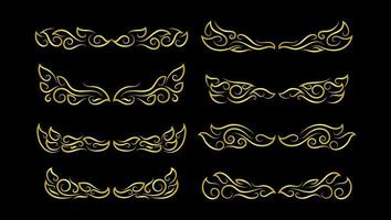 Borders Elements Set Collection, floral Swirl ornament Vector