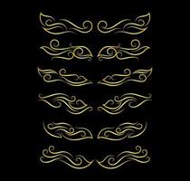 Borders Elements Set Collection, floral Swirl ornament Vector