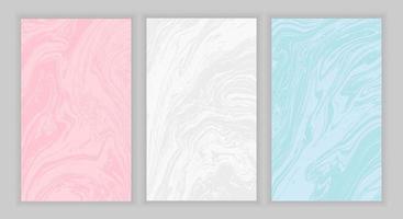 Set Abstract Liquid Marble Background vector