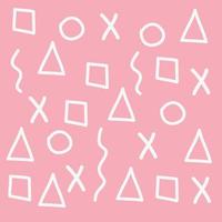 various shapes pink cute abstract pattern pretty background ready for your design vector