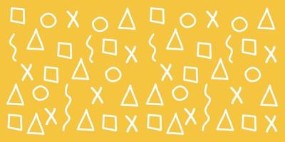 various shapes cute yellow abstract pattern pretty wide background ready for your design vector