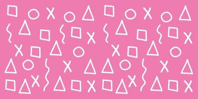 various shapes cute white pink abstract pattern pretty wide background ready for your design vector