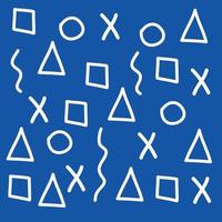 various shapes cute blue abstract pattern pretty background ready for your design vector