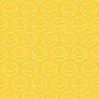 seamless pattern with cute smiley face shape yellow white background ready for your design vector