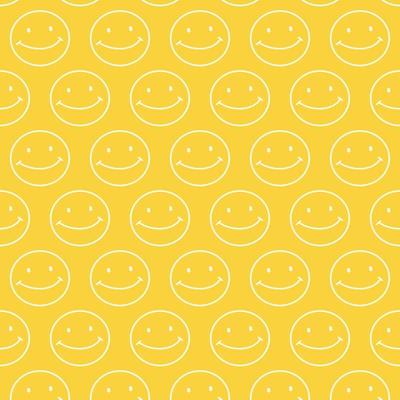 seamless pattern with cute smiley face shape yellow white background ready for your design