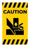 Beware You Hand When Using Silkscreen Symbol Sign Isolate On White Background,Vector Illustration vector