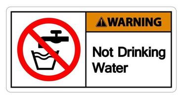 precaución, no beber, agua, señal vector