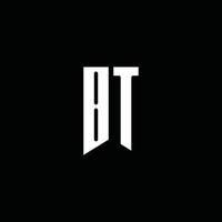 BT logo monogram with emblem style isolated on black background vector