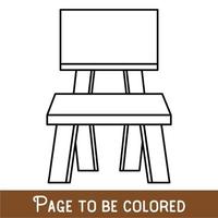 silla divertida para colorear, el libro para colorear para niños en edad preescolar con un nivel de juego educativo fácil, medio. vector